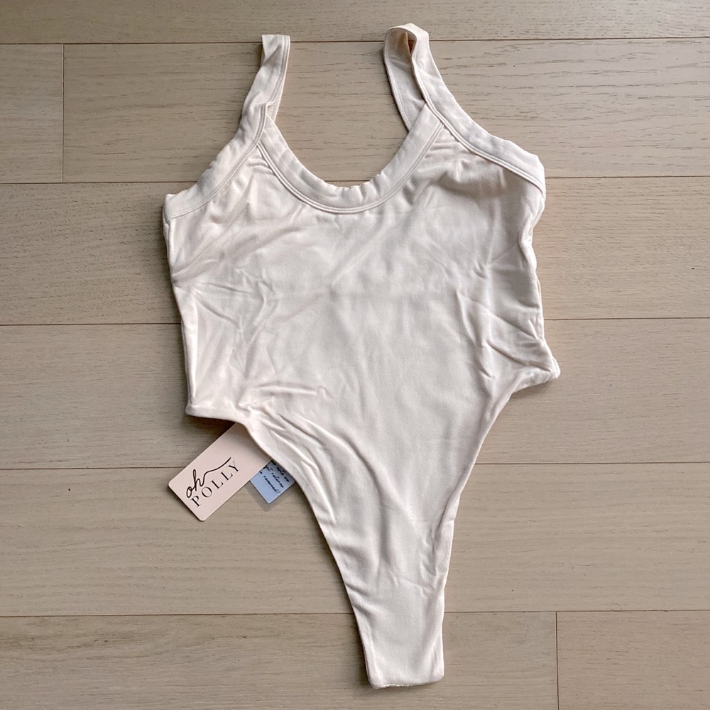 Oh Polly cream high leg bodysuit